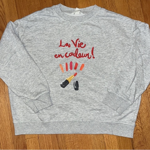 H&M La vie en couleur! ( Life in colours )Lipstick Sweatshirt. - Picture 6 of 7